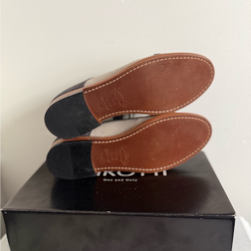 New Girotti Men’s Suede Oxford Lace Up Shoes Gray Cream Two Tone US 7 l 40 - Picture 9 of 10